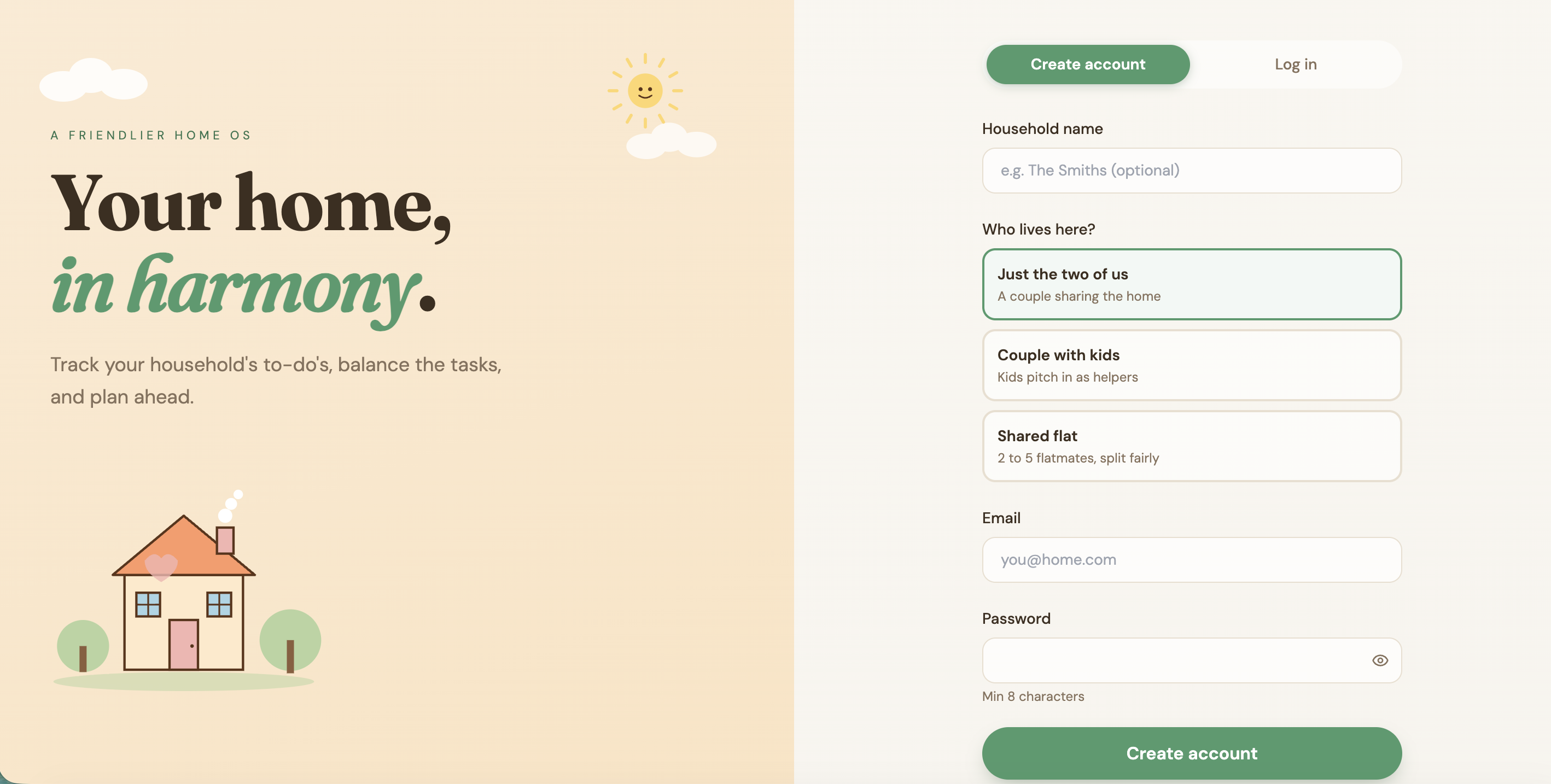 Home Harmony Hub, another view of an app built by a workshop participant