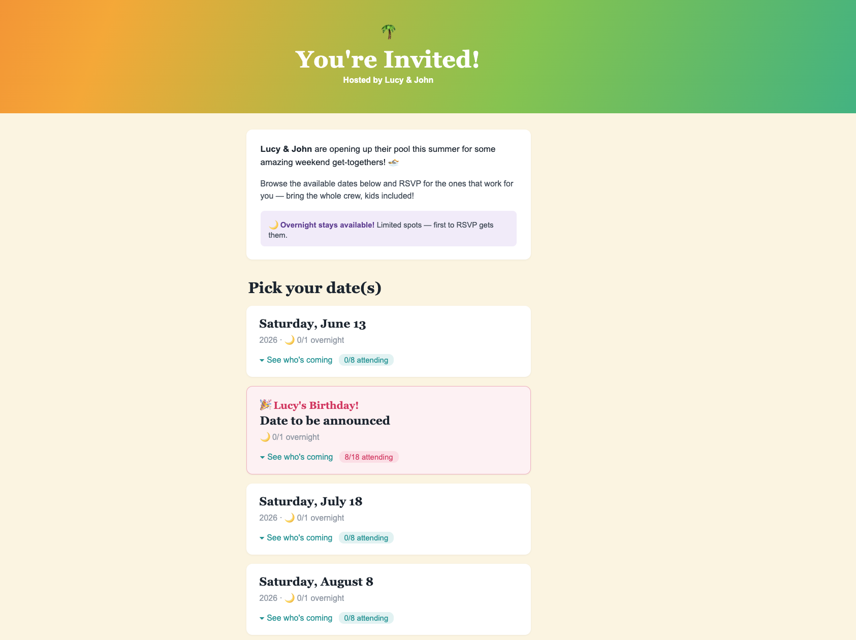Pool Party Planner, una app creada por un participante del taller